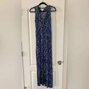 Motherhood Maternity Blue and White Patterned Maxi Dress